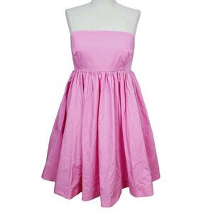 STEELE Australia Dress‎ M Pink Fit & Flare Strapless Smocked A-Line Mini